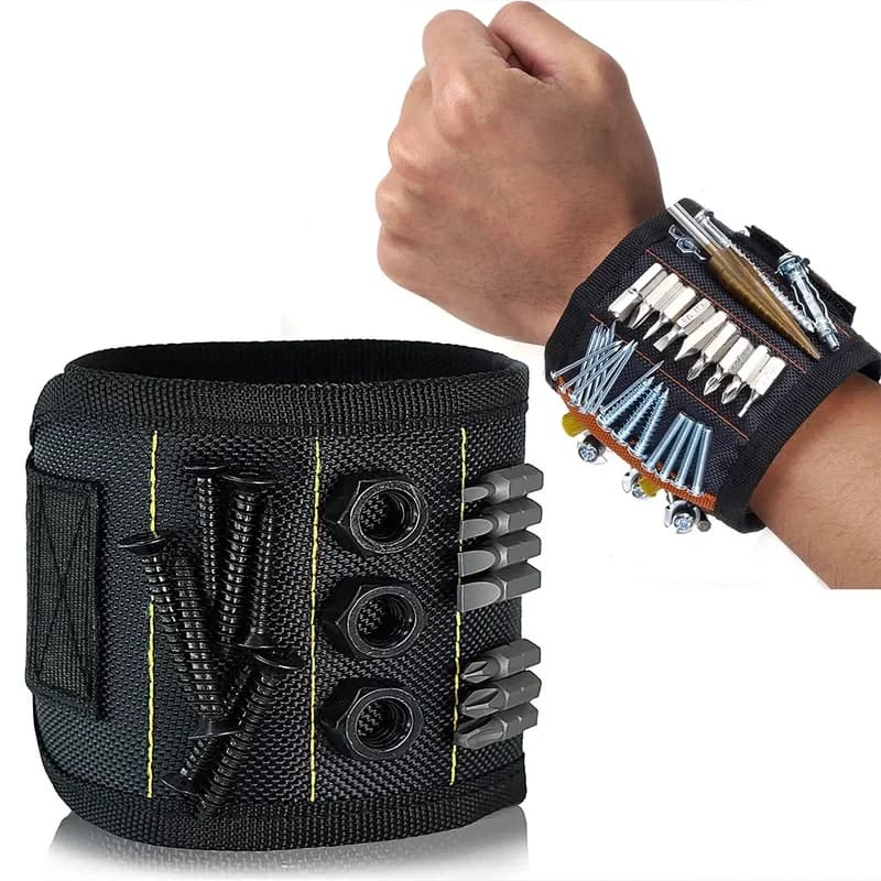 Promotion : Bracelet magnétique réglable pour poignet, support magnétique robuste pour vis, clous et petits outils métalliques