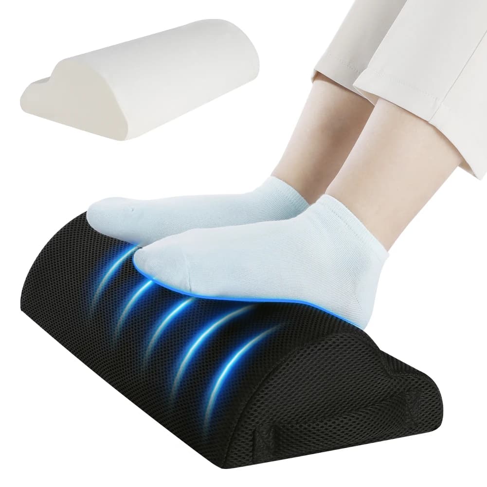 Tabouret de pied de bureau en mousse à mémoire de forme et oreiller élévateur de jambe de repose-pieds sous le bureau pour les jeux et le bureau à domicile